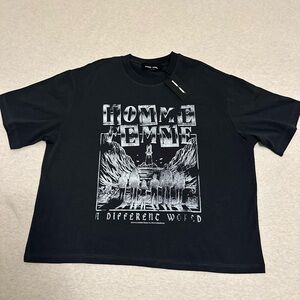 Homme Femme Black Graphic Tee - Short Sleeve